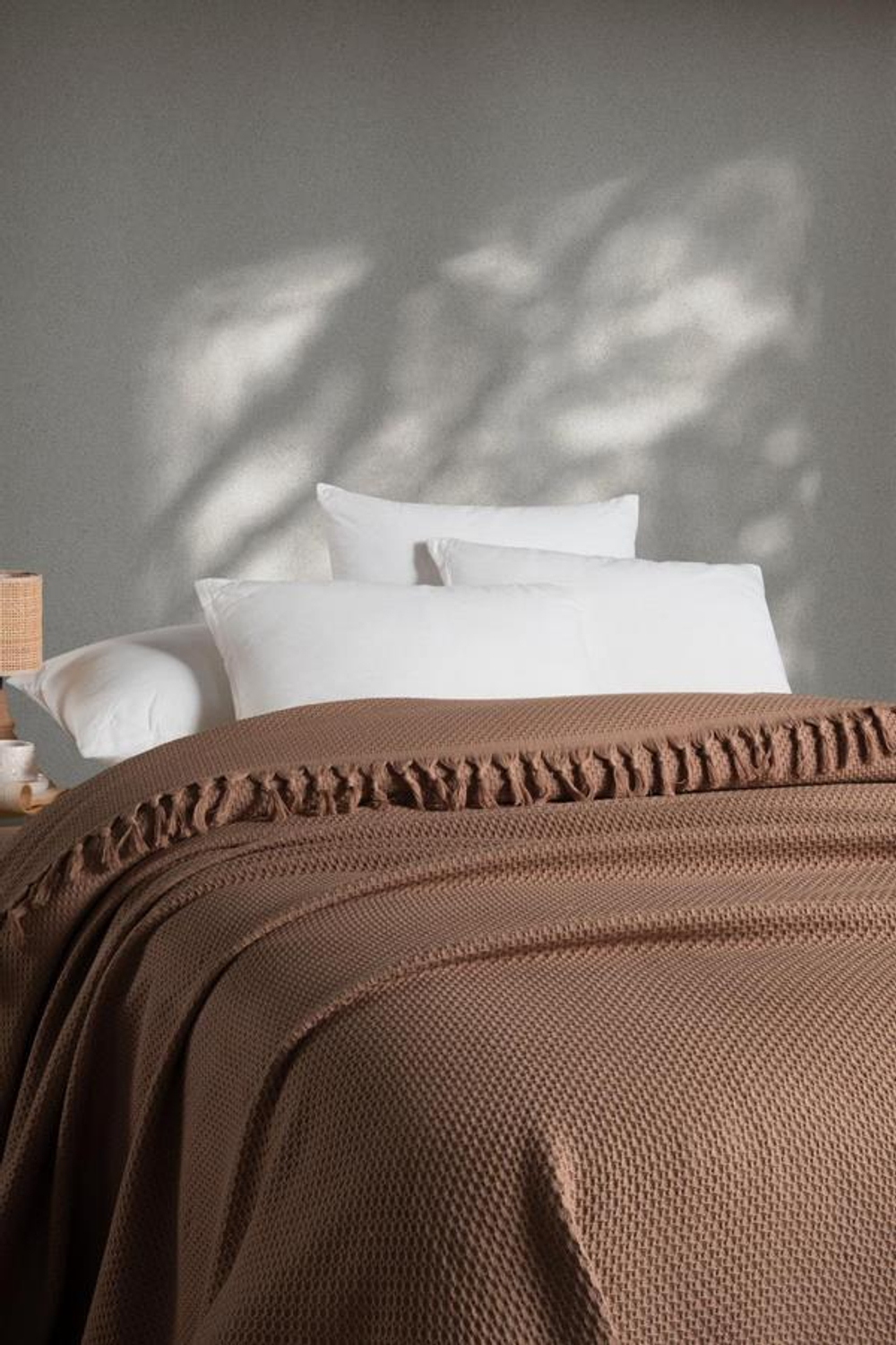 Плед хлопок CHARLA SACAKLI коричневый 210*240 см