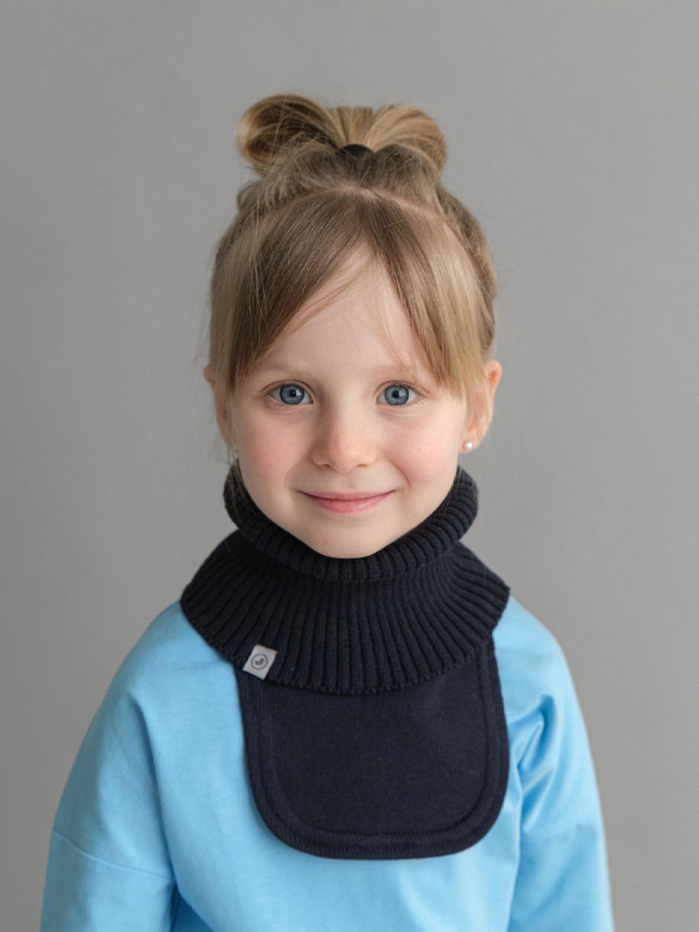 Манишка вязаная хлопковая (Синий)