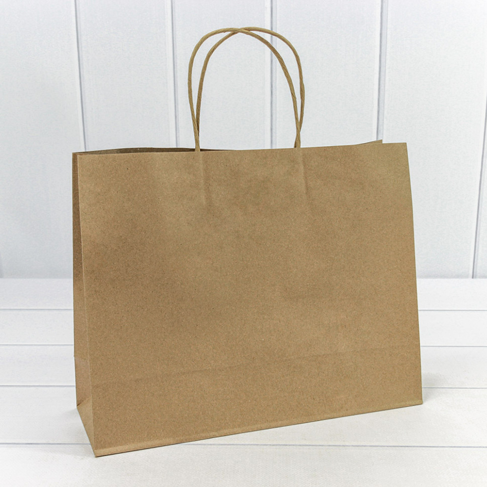 Пакет подарочный 31.5х25х11.5см (Коричневый, Крафт)