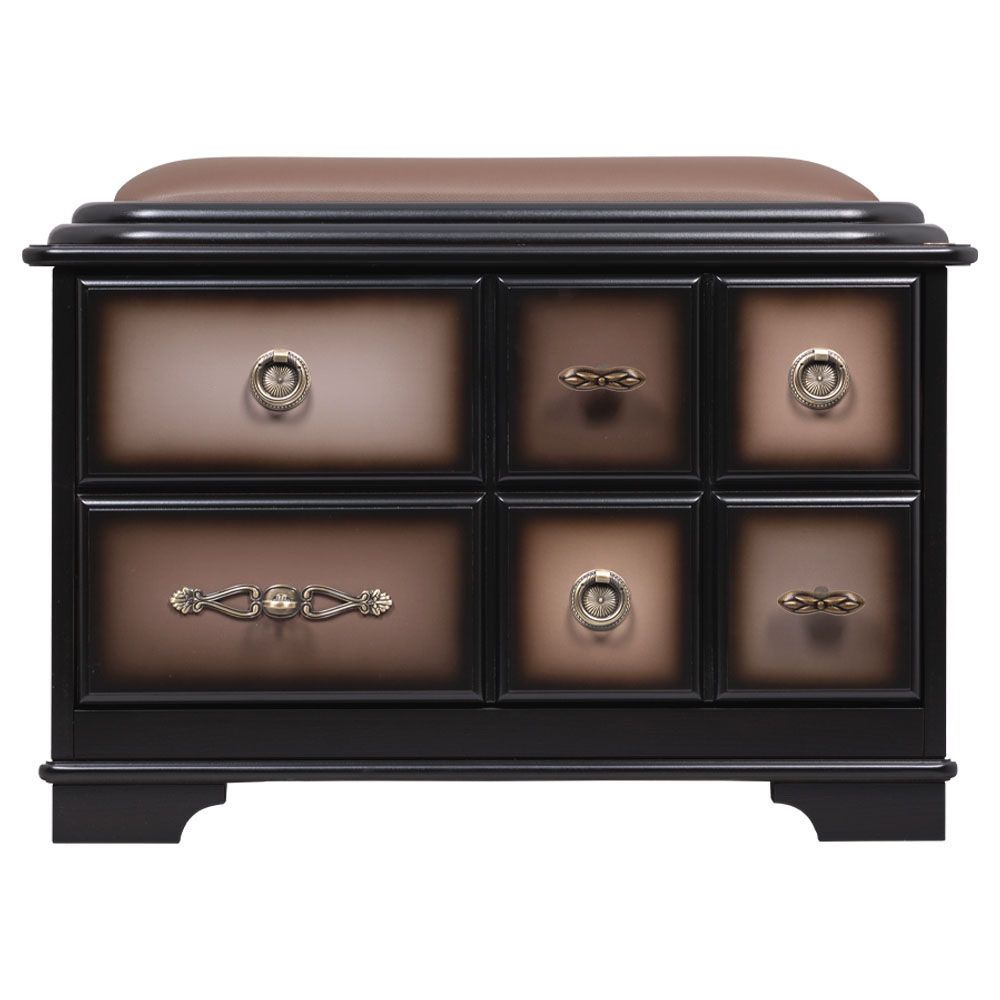 Банкетка Пандора 1 с обувницей Орех Оберджин Шоколад