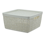 Коробка БЯЗЬ 8л с крышкой квадратная 28×28×14 cм М 2326