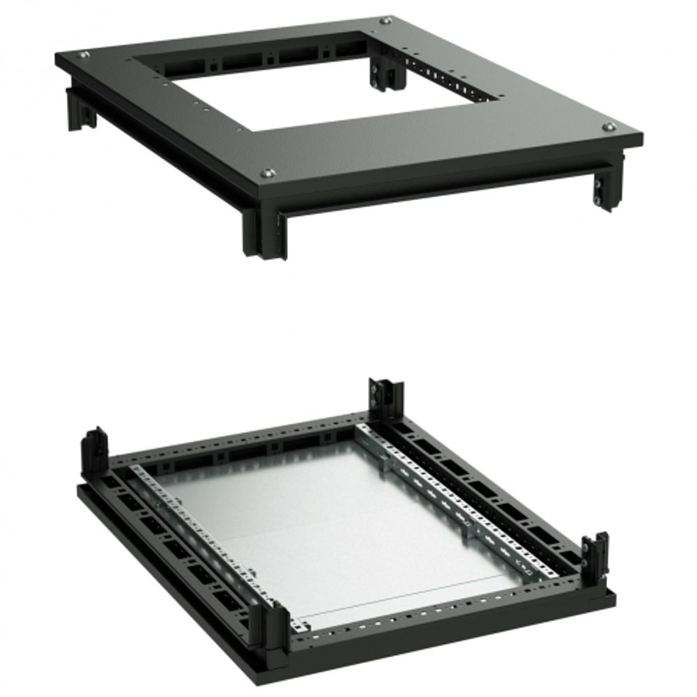 Крыша с фланцем и основание для напольных 19&quot; IT-корпусов ДКС серии CQE 600 x 800, RAL9005