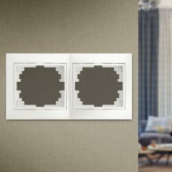 Рамка для розеток и выключателей Intro Plano 1-502-06 на 2 поста горизонтальная, СУ, перламутр | Intro Plano
