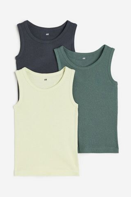 H&M Комплект из 3-х маек, темно-зеленый
