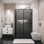 Душевой уголок Grossman Style 120х80 120.K33.05.1280.21.10 профиль Черный матовый стекло тонированное