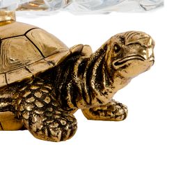 Фруктовница Черепаха Бронза со стеклянной чашей