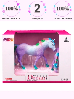 Набор фигурок животных Мир фэнтези Семья фиолетовых сказочных лошадей 2 шт