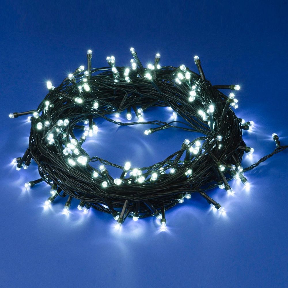 ULD-S3000-300-DGA WHITE IP20 Гирлянда светодиодная. 30м. 300 светодиодов. Белый свет. Провод зеленый. ТМ Uniel