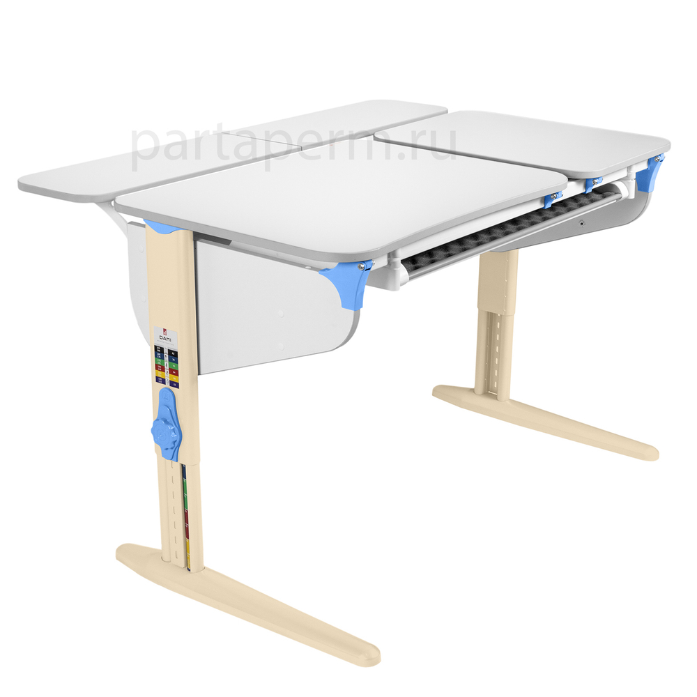 Растущая парта Дэми СУТ 45 с лотком и полками СУТ.45.350 (1200×820 мм)