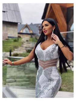 черно-золотистое макси платье