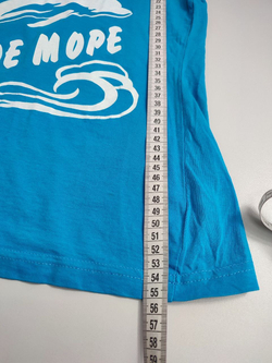 Футболка голубая с надписью на 10-11 лет