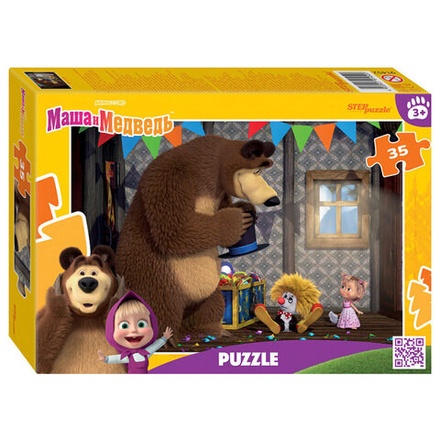 Пазлы 35 элементов 330*230мм. "Маша и Медведь (нов.)" (Анимаккорд)