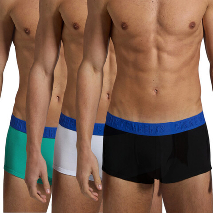 Мужские трусы хипсы (белый, черный, морская волна) набор 3 в 1 Bikkembergs EMBOSSED BKK51UTR24TR/3