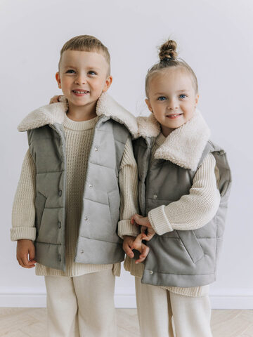 Стеганый жилет, Серый