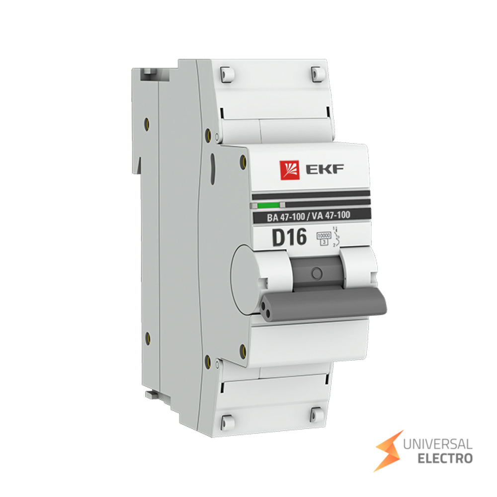 Автоматический выключатель 1P 16А (D) 10kA ВА 47-100 EKF PROxima