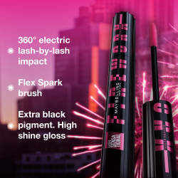 MAYBELLINE NEW YORK Lash Sensational Electro Black - Объемная, удлиняющая и подкручивающая тушь для ресниц суперчерного цвета, 10 ml