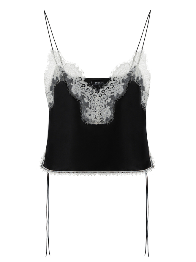 Топ-майка с кружевом