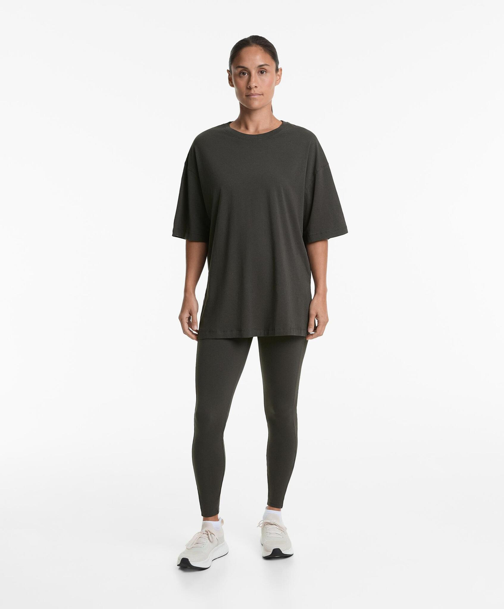 Oysho Футболка из смесового хлопка, темно-свинцовый