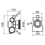 Корпус для гидромассажной форсунки из ABS, пластика, d32*50мм
