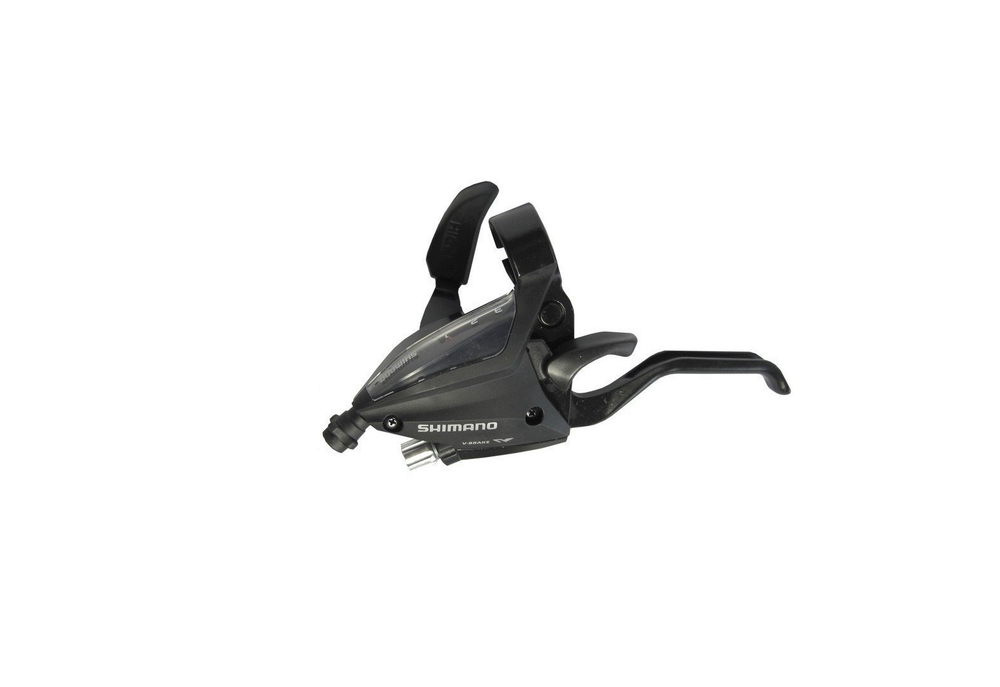 Шифтер/Тормозная ручка Shimano Altus, EF500, левый, 3 скорости, индикатор, тормозная ручка под 2 пальца, трос 1800, черный, без упаковки
