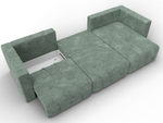 Диван угловой Лига-052 НПБ Лонг угол универсальный, BRUT 08 ВЕЛЮР зеленый