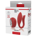 Красный вибратор для пар Pandora (Цвет: красный)