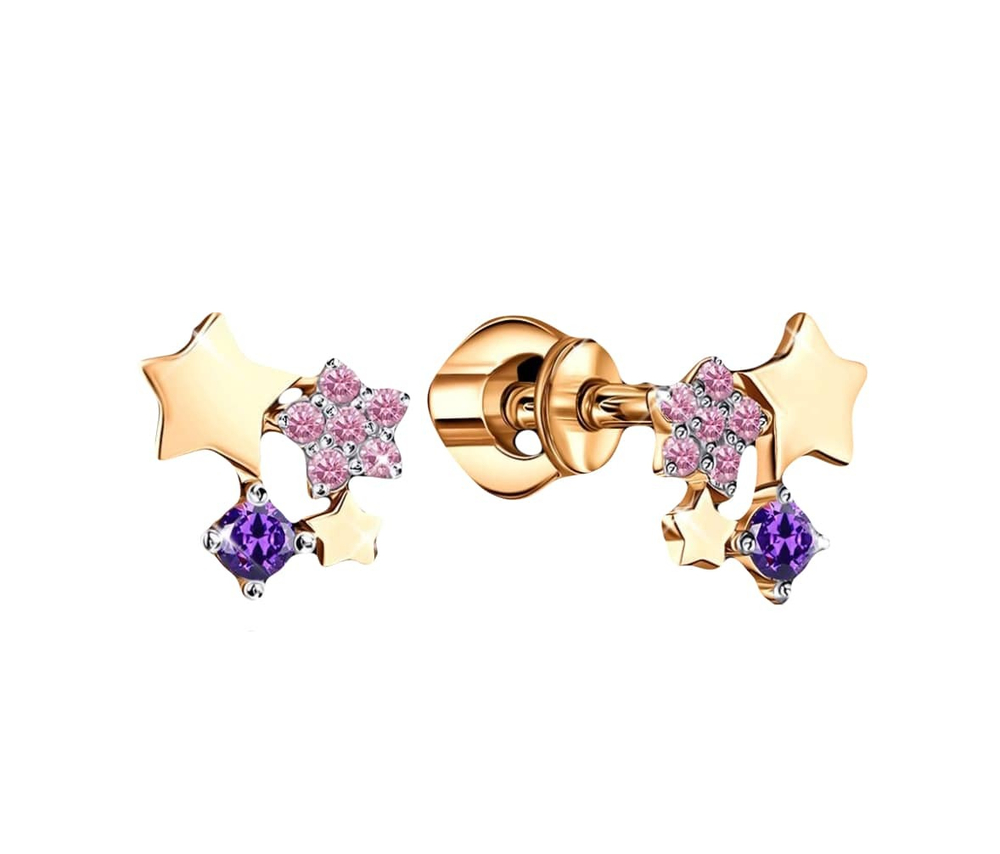 Серьги из серебра "Звезды"