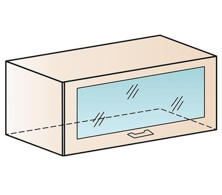 Прага (Сурская мебель) Шкаф горизонтальный 800мм (со стеклом)