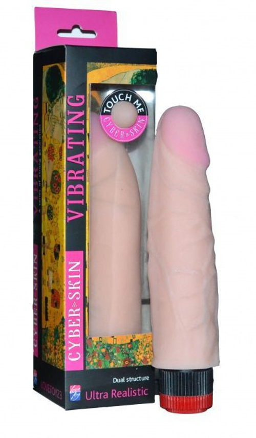 Art-Style №6 – реалистичный вибратор из неоскина с рельефом и плавной вибрацией, телесный, 21 см