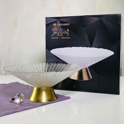 Lenardi 200-114 Фруктовница 26см на ножке в под.уп.(х8)Стекло