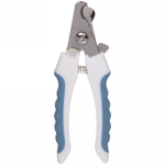 Когтерез для животных «ЗООУЛЬТРА», пружинный механизм, ручки прорезиненные - волна, цвет белый / голубой, 16см