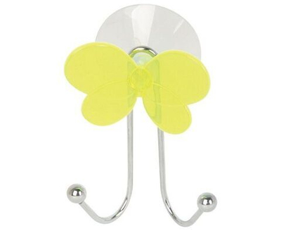 Крючок для ванной двойной Бабочка, металл, крепление присоска, Рыжий Кот