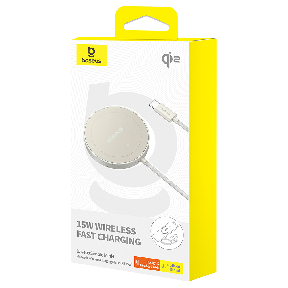 Беспроводная зарядка Baseus Simple Mini4 Magnetic Wireless Charging Stand Qi2 15W (MagSafe) - Galaxy Titanium Gold