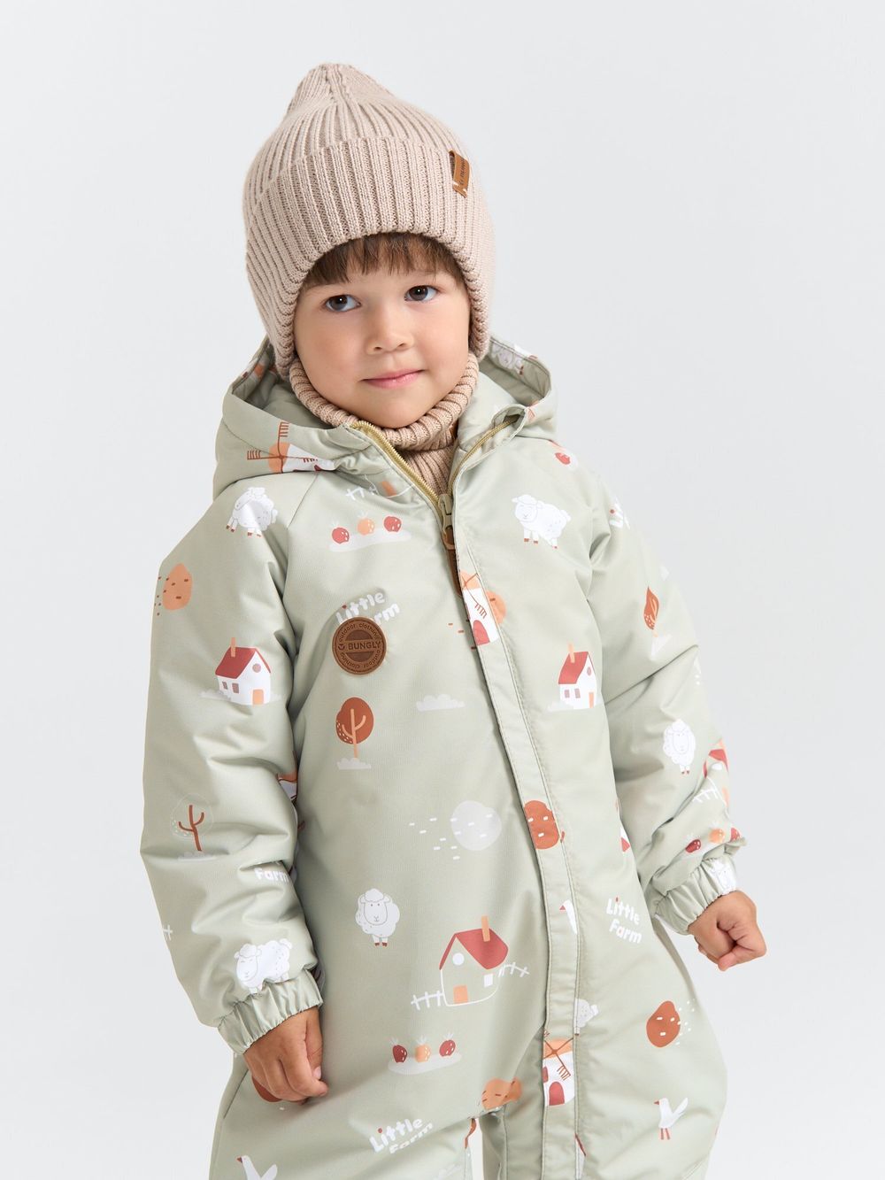 Комбинезон демисезонный "Ферма/Шалфей" 0+