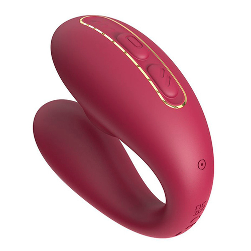 Бордовый вакуумный вибратор для пар с пультом ДУ BeYourLover Talia TX492A