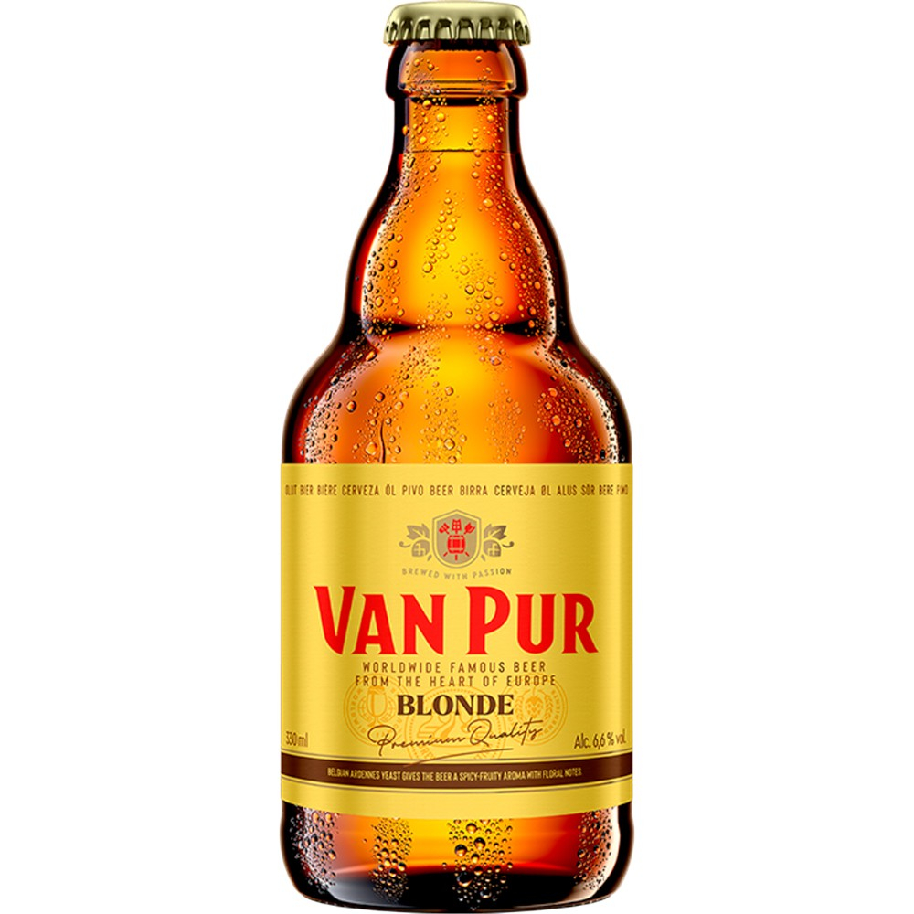 Пиво Van Pur Blondie, светлое пастеризованное Glass 0,33 л.