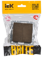 BRITE Выключатель 2-клавишный проходной 10А ВС10-2-6-БрТБ темная бронза IEK