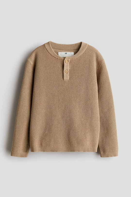 H&M Свитер контрастной вязки, бежевый