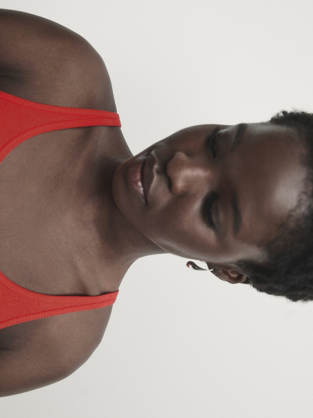 Massimo Dutti Топ из 100% хлопка с бретелями, красный