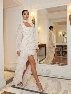 Платье Diora с баской в пол, молочный