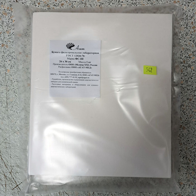 Фильтровальная бумага, 26х30 см, плот.75, сред.фильтрации, 1кг/уп