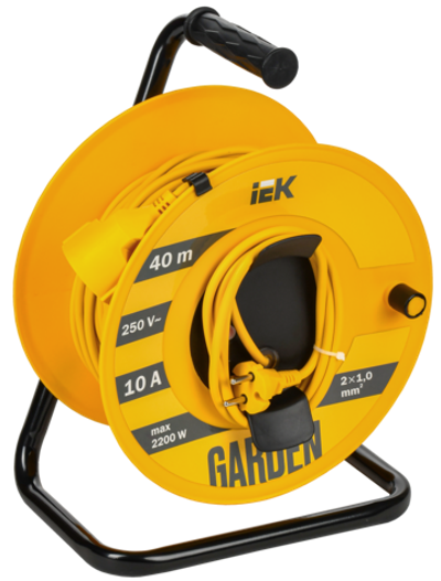 GARDEN Катушка УК40 1 место без заземления с термозащитой 2х1,0мм2 40м IEK