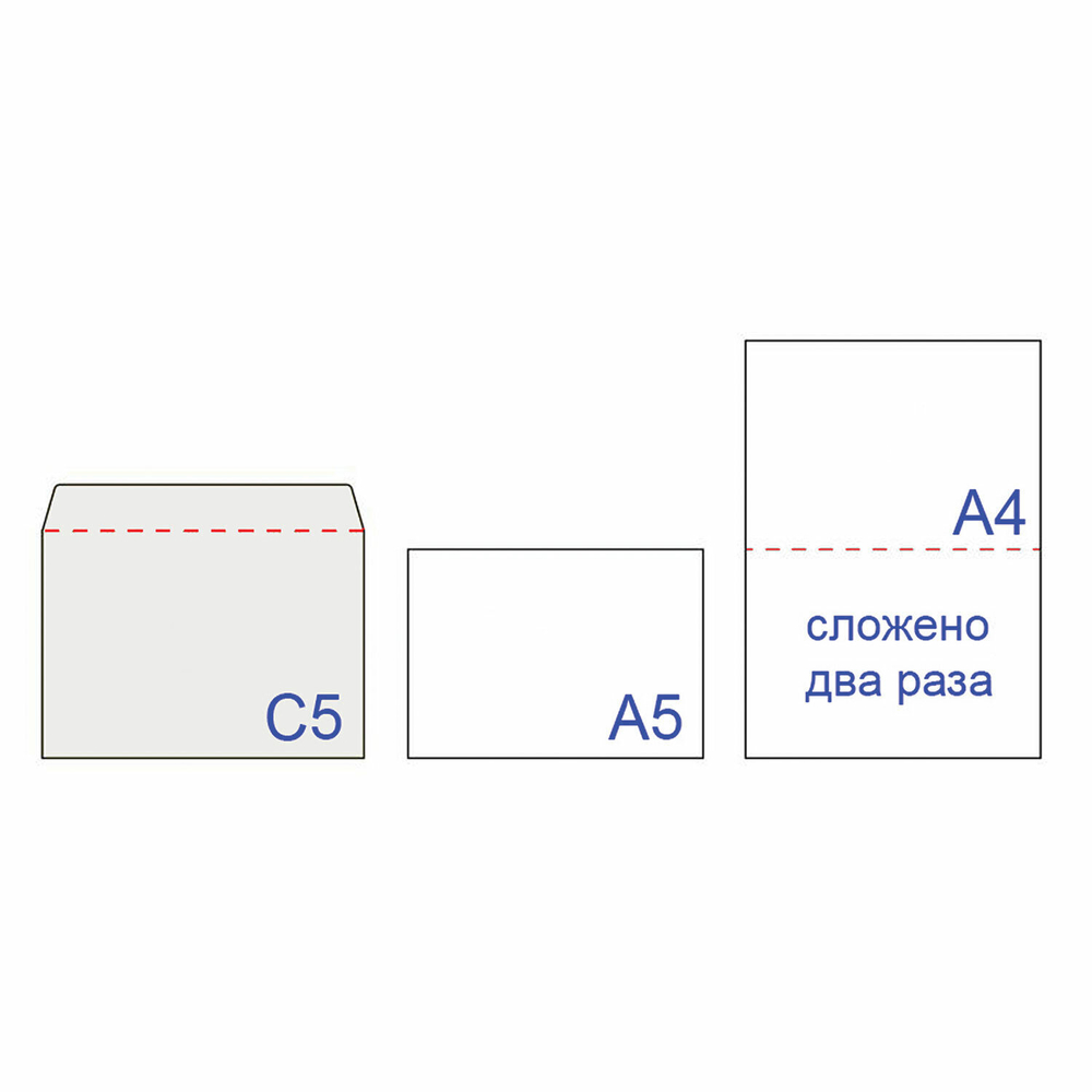 Конверты С5 (162х229 мм) отрывная лента Куда-Кому внутренняя запечатка 80 г/м2 комплект 100 шт. BRAUBERG (3 штуки в упаковке)