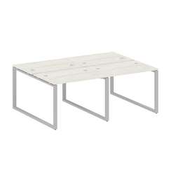 Metal System Рабочая станция на 4 места на О-образном м/к БО.СМ-4.1 Дуб Наварра/Металл Серый 2000*14