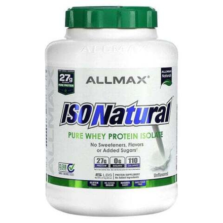 Сывороточный протеин ALLMAX, IsoNatural, чистый изолят сывороточного белка, оригинальная формула, без вкусовых добавок, 2,25 кг (5 фунтов)