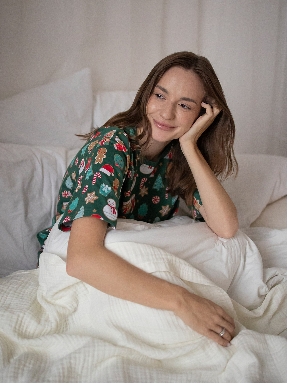 Пижама женская Mjölk Имбирный пряник, с коротким рукавом