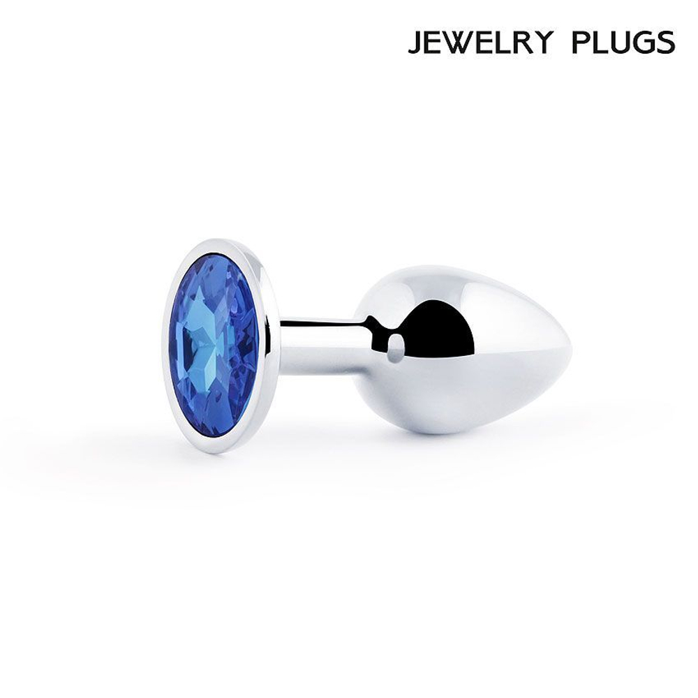 Silver plug small (втулка анальная) цвет кристалла синий, l 72 мм, d 28 мм, вес 50г, арт. ss-13
