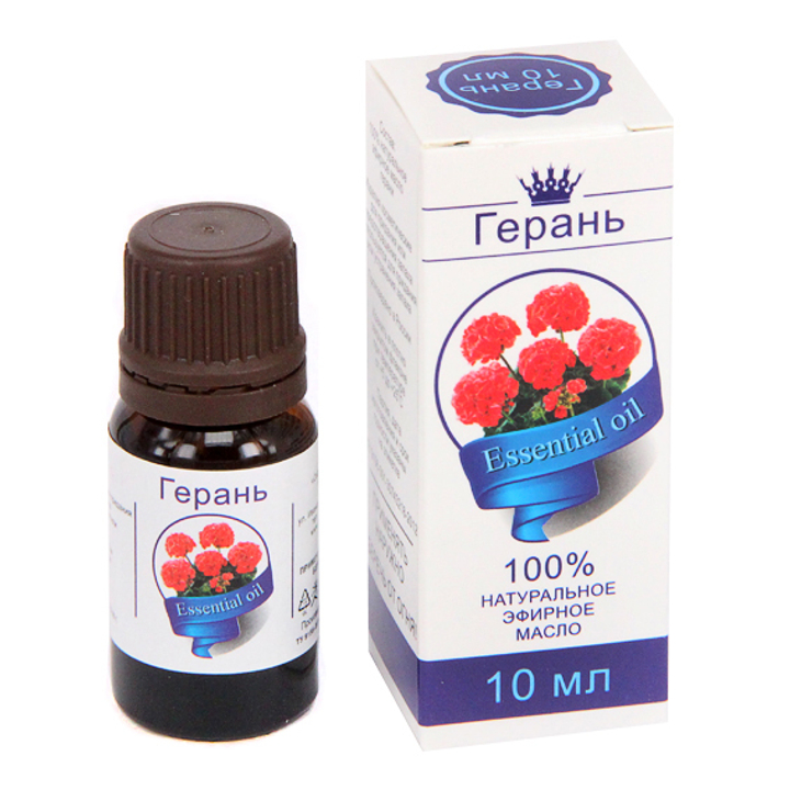 Масло эфирное Герань, флакон-капельница, 10 мл