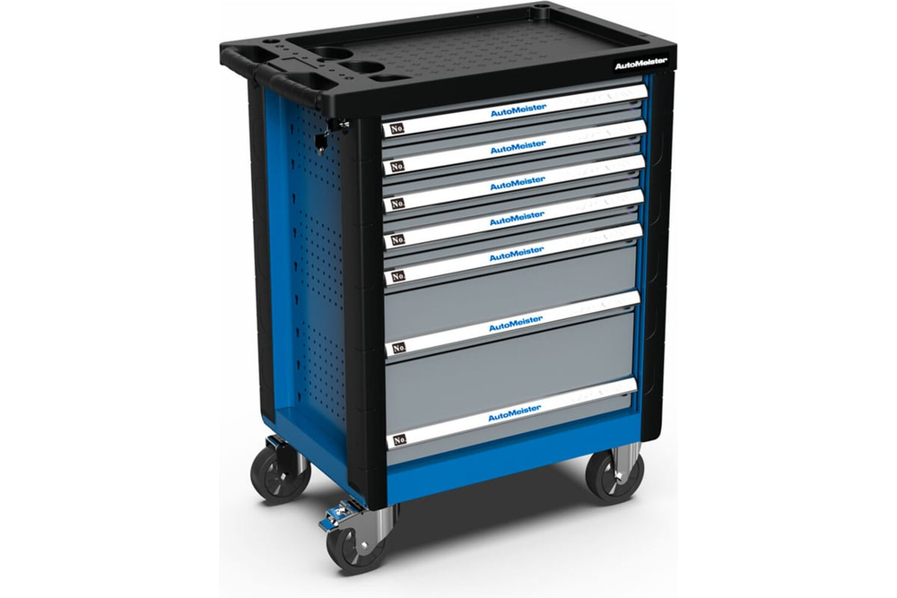 Тележка инструментальная 7 ящиков AutoMeister (RAL5015/RAL7040) с набором инструмента 229 предметов