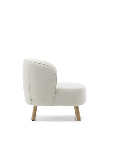 Кресло Ulit из бежевого шенилла с ножками из светлого бука